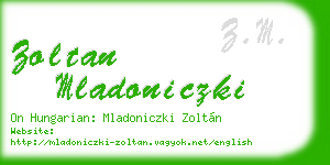 zoltan mladoniczki business card