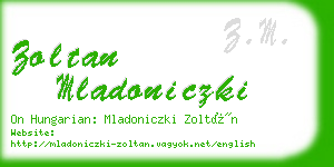 zoltan mladoniczki business card